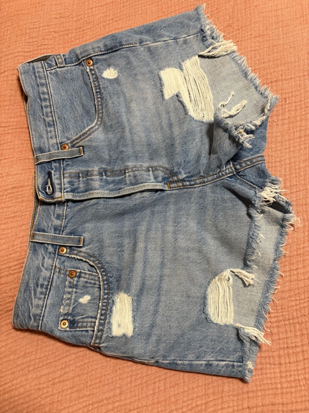 Levi’s Denim 501 Distressed Women’s Shorts - Light Blue